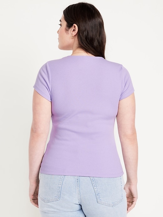 Image number 5 showing, Ribbed Square-Neck T-Shirt