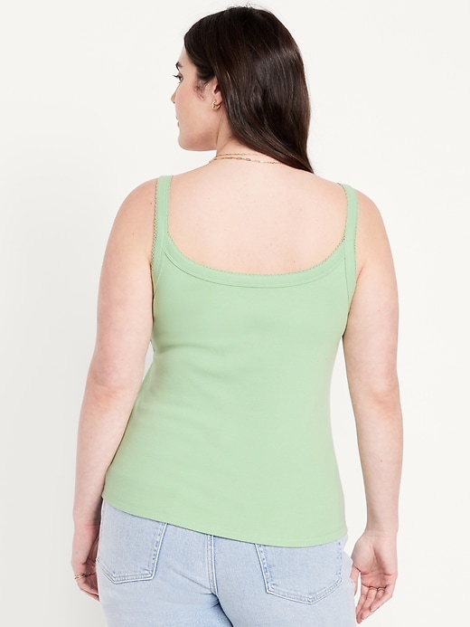 Image number 5 showing, 90s Ribbed Lace-Trim Tank