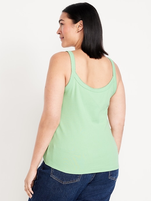 Image number 7 showing, 90s Ribbed Lace-Trim Tank