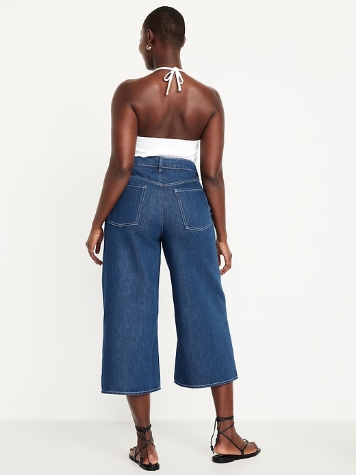 Image number 5 showing, High-Waisted Baggy Wide-Leg Culotte Jeans