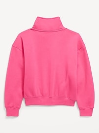 View large product image 4 of 4. Oversized Quarter-Zip Sweatshirt for Girls