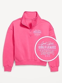 View large product image 3 of 4. Oversized Quarter-Zip Sweatshirt for Girls