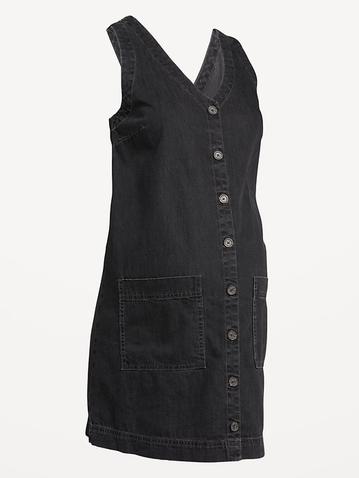 Image number 4 showing, Maternity Sleeveless Jean Mini Dress