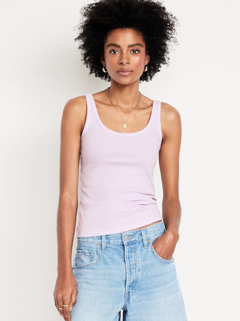 Camisole Première couche côtelée à encolure dégagée