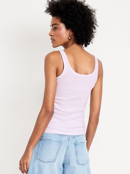 Image number 2 showing, First-Layer Ribbed Scoop-Neck Tank Top