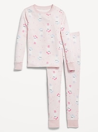 Image number 1 showing, Printed Snug-Fit Graphic Pajama Set for Girls