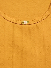 View large product image 4 of 4. Short-Sleeve Pointelle-Knit Top for Girls