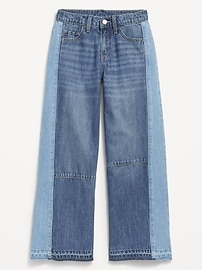 View large product image 4 of 5. Super Baggy Two-Tone Wide-Leg Jeans for Girls