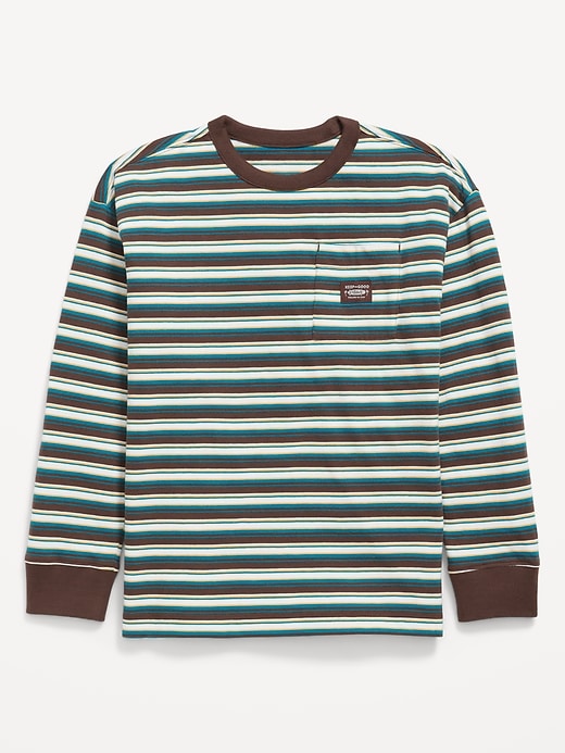 View large product image 2 of 2. Oversized Long-Sleeve Pocket T-Shirt for Boys