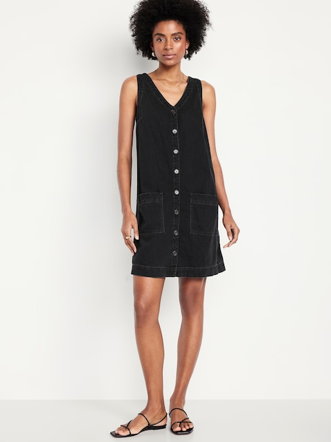 Sleeveless Button-Front Mini Dress
