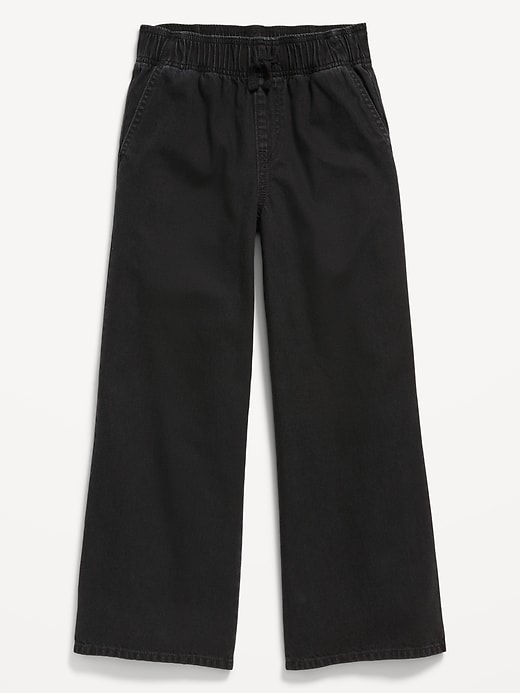 View large product image 1 of 1. High-Waisted Baggy Wide-Leg Pull-On Jeans for Girls