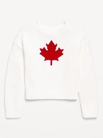 Image number 1 showing, Long-Sleeve Graphic Sweater for Girls