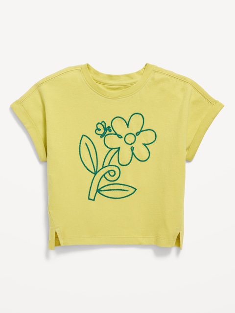 Short Dolman-Sleeve Graphic T-Shirt for Toddler Girls
