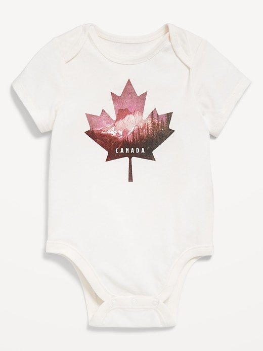View large product image 1 of 2. Short-Sleeve Canada Graphic Bodysuit for Baby