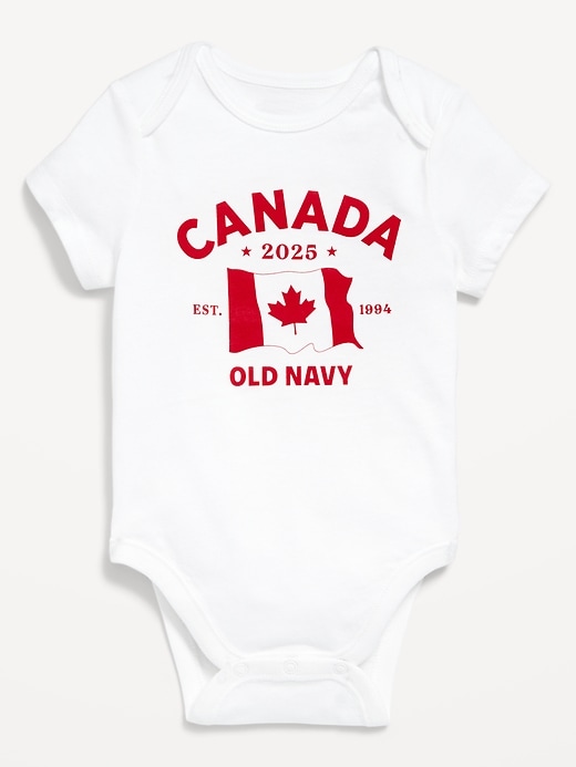 View large product image 1 of 3. Short-Sleeve Canada Logo-Graphic Bodysuit for Baby
