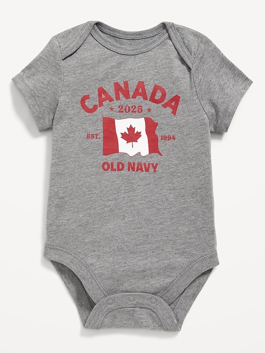 View large product image 1 of 3. Short-Sleeve Canada Logo-Graphic Bodysuit for Baby