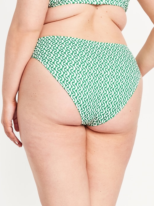 Image number 8 showing, Mid-Rise Textured Bikini Swim Bottoms
