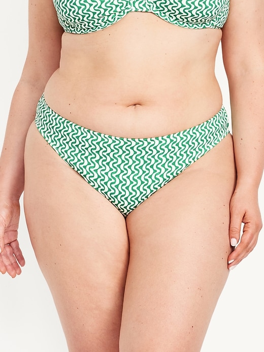 Image number 7 showing, Mid-Rise Textured Bikini Swim Bottoms