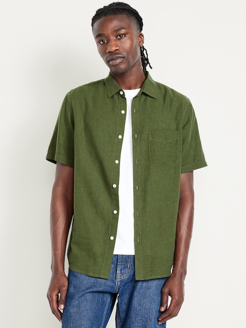 Chemise classique passe-partout en mélange de lin