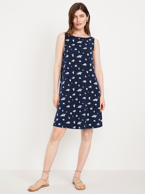 Robe courte trapèze sans manches