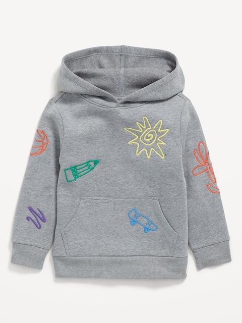 Embroidered Pullover Hoodie for Toddler Boys