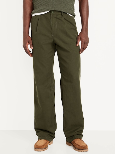 Baggy Pleated Chino Pants