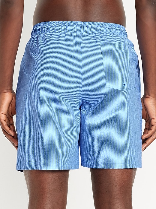 Image number 2 showing, Seersucker Swim Trunks -- 7-inch inseam