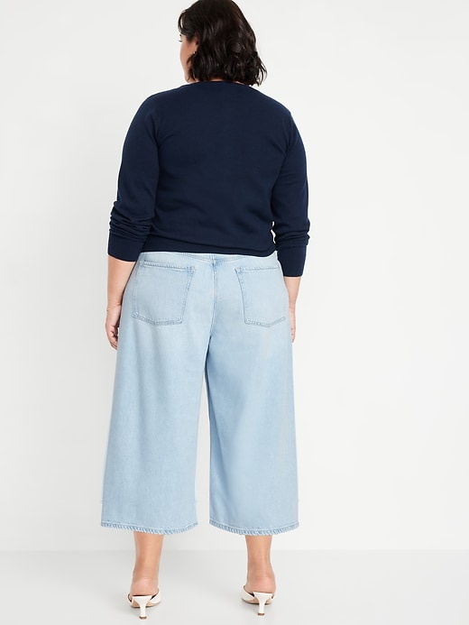 Image number 6 showing, High-Waisted Baggy Wide-Leg Culotte Jeans