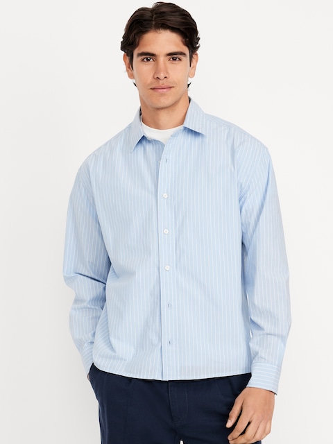 Oversized Cropped Poplin Shirt