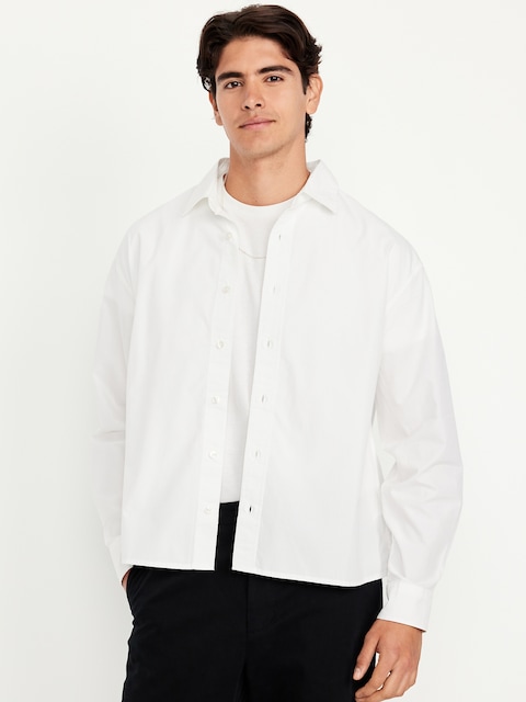 Oversized Cropped Poplin Shirt