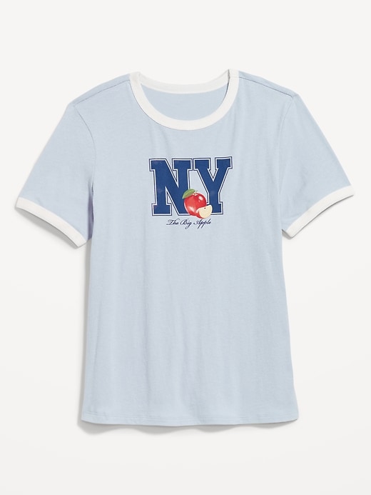 L'image numéro 9 présente T-shirt passe-partout à bords contrastants et à imprimé