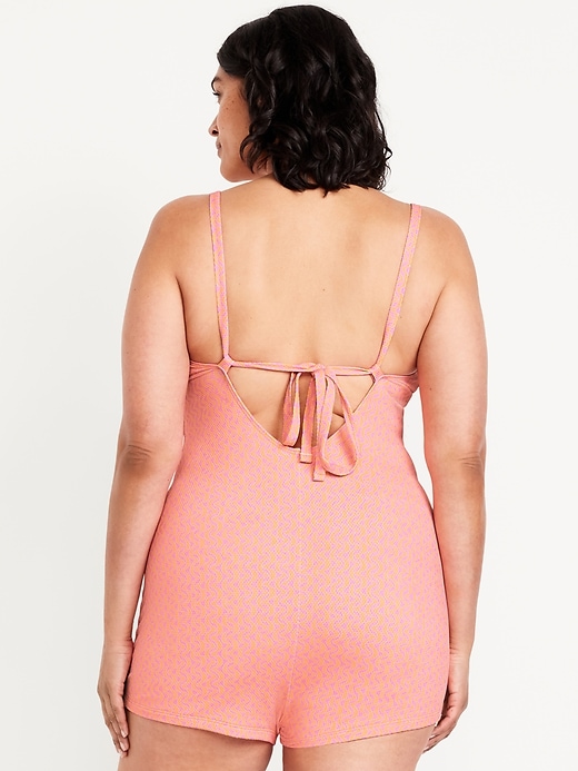 Image number 8 showing, Textured Swim Romper -- 2.5-inch inseam