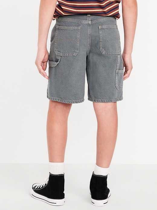 View large product image 2 of 5. Knee Length Baggy Carpenter Jean Shorts for Boys