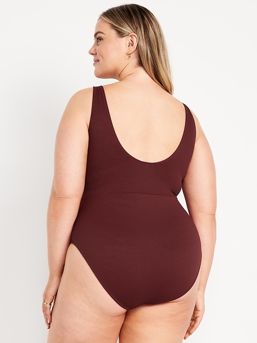 Image number 8 showing, Textured One-Piece Cut-Out Swimsuit