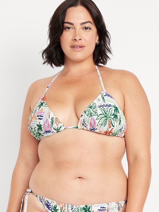 Image number 7 showing, Textured Triangle String Bikini Swim Top