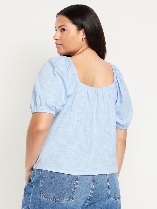 Image number 7 showing, Square-Neck Puff-Sleeve Top
