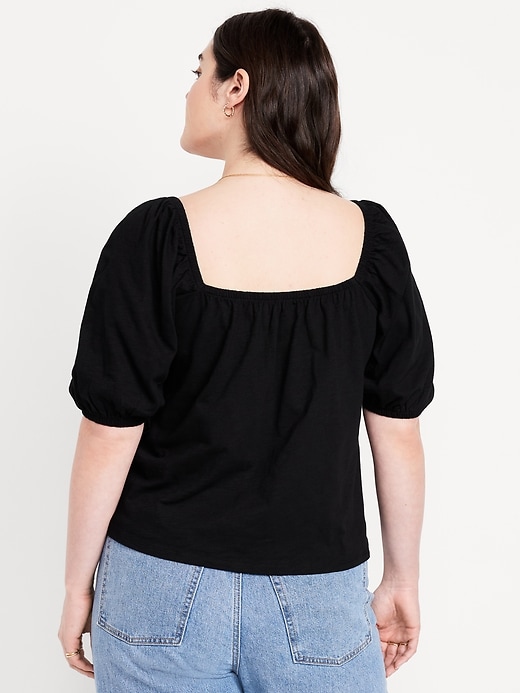 Image number 5 showing, Square-Neck Puff-Sleeve Top
