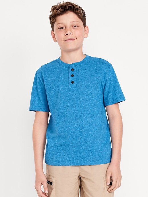 View large product image 1 of 1. Short-Sleeve Henley T-Shirt for Boys