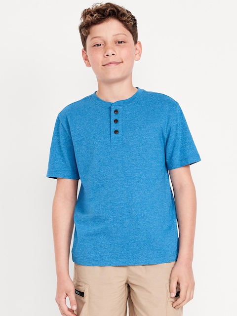 T-shirt henley à manches courtes pour garçon