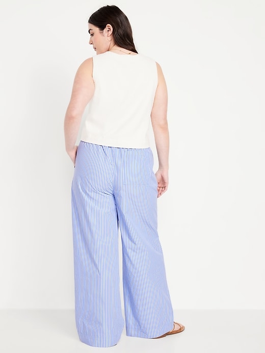 Image number 6 showing, High-Waisted Poplin Super Wide-Leg Pants