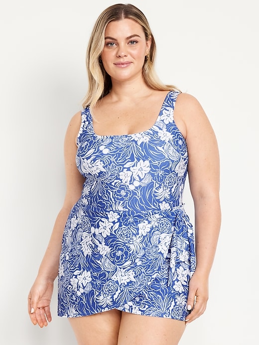 Image number 7 showing, Matte Side-Tie Swim Dress