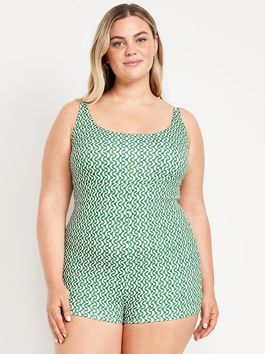 Image number 7 showing, Textured Swim Romper -- 2.5-inch inseam