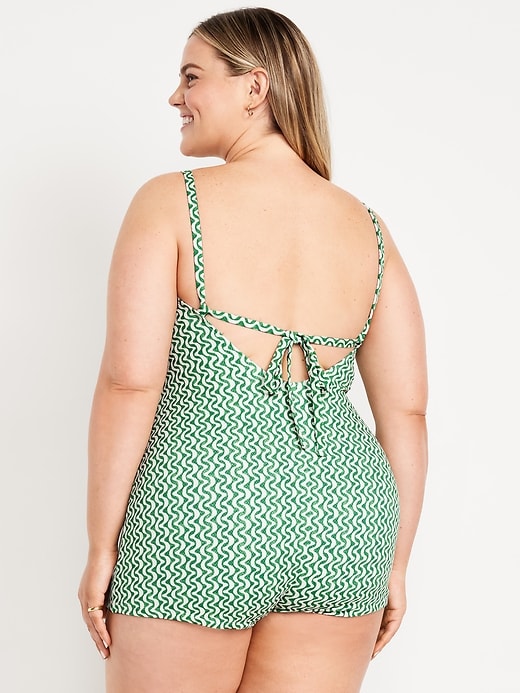Image number 8 showing, Textured Swim Romper -- 2.5-inch inseam