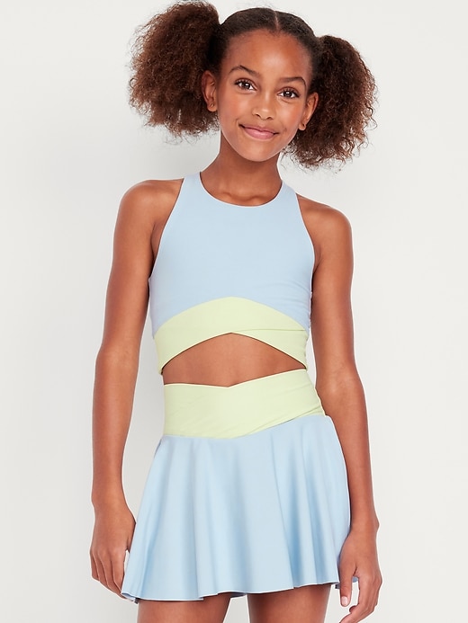 Image number 3 showing, PowerSoft Crossover Longline Sports Bra for Girls