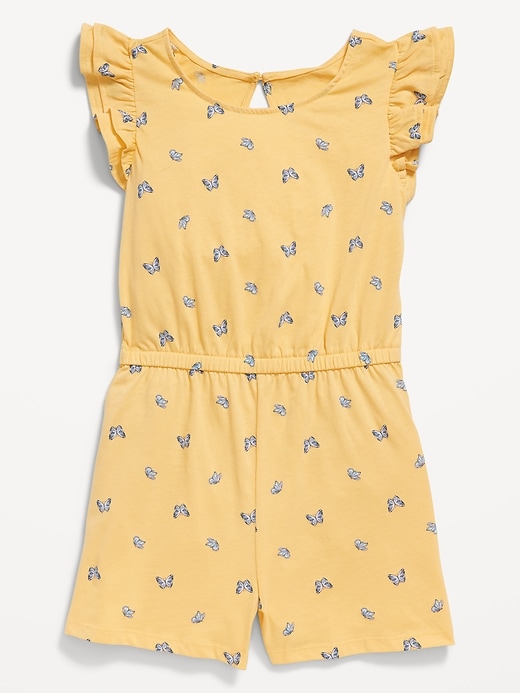L'image numéro 3 présente Combinaison-short à motif à manches flottantes pour fille