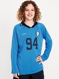 View large product image 4 of 5. Oversized Long-Sleeve Collared Performance Top for Boys