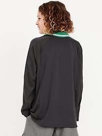 Image number 2 showing, Oversized Long-Sleeve Collared Performance Top for Boys