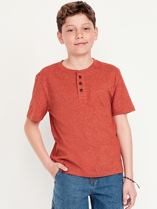 View large product image 1 of 2. Short-Sleeve Henley T-Shirt for Boys