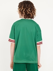 L'image numéro 2 présente T-shirt surdimensionné en maille à imprimé aux couleurs contrastées pour garçon