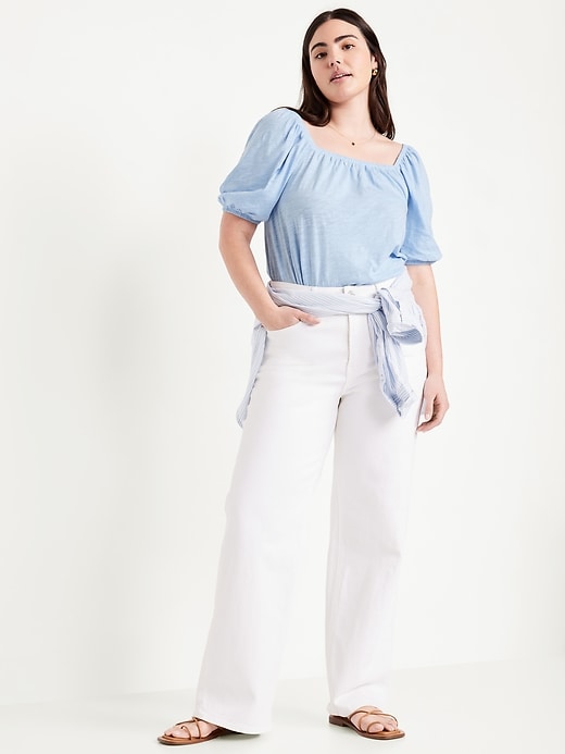 Image number 3 showing, Square-Neck Puff-Sleeve Top